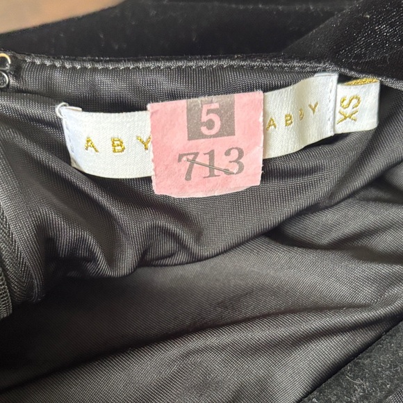 Abyss by abby Elegant Velour Black Long Sleeve Dress size XS - Picture 7 of 9